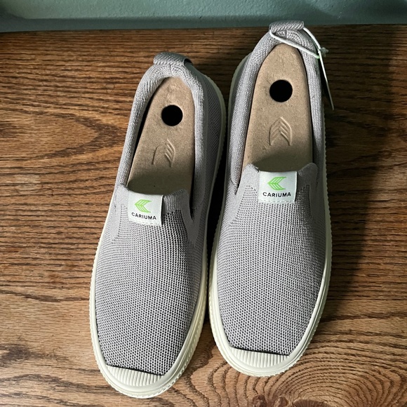 Cariuma IBI Slip On Pale Gray Knit Sustainable Sneaker Size 7 NWT - Picture 2 of 9